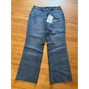 1822 Denim Loose Fit Straight Wide Leg Mid Rise Jeans 12/31 NWT 34" Raw Hem